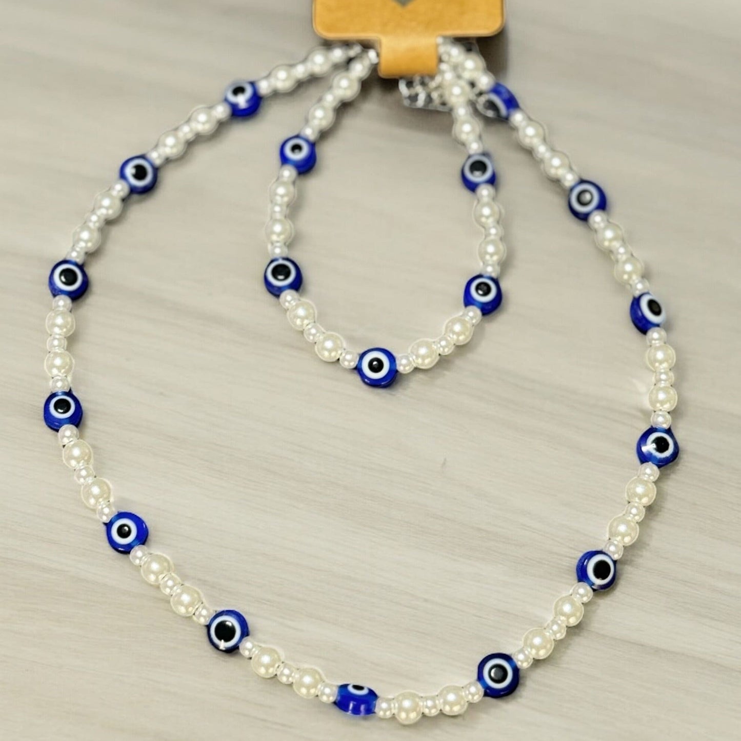 EVIL EYE NECKLACE AND BRACELET DUO