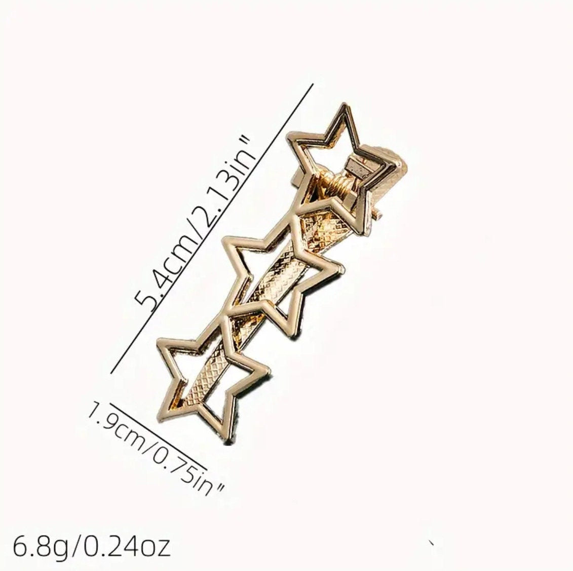 METAL STARS HAIR BARRETTES