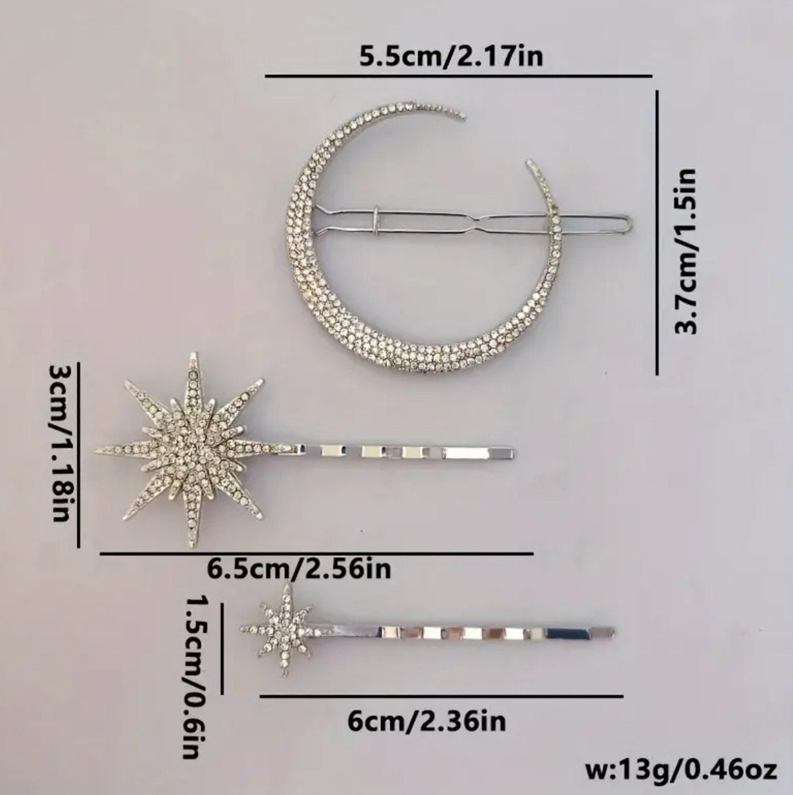 CELESTIAL HAIR BARRETTE TRIOS