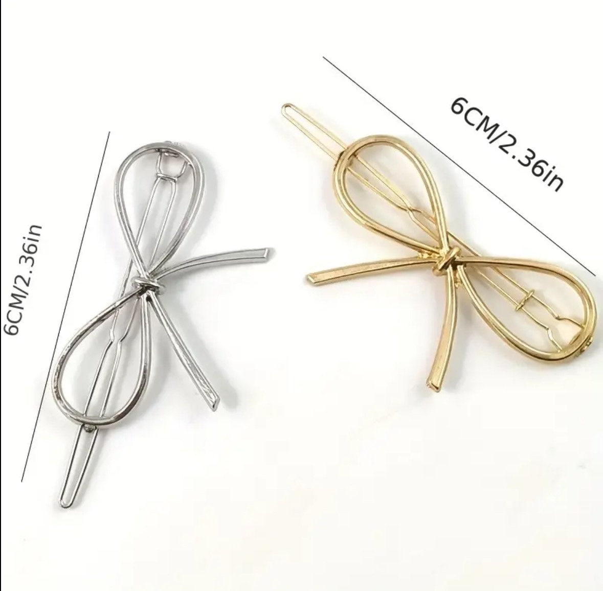 METAL BOW HAIR BARRETTE