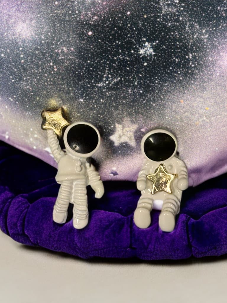 CELESTIAL ASTRONAUT STUD EARRINGS