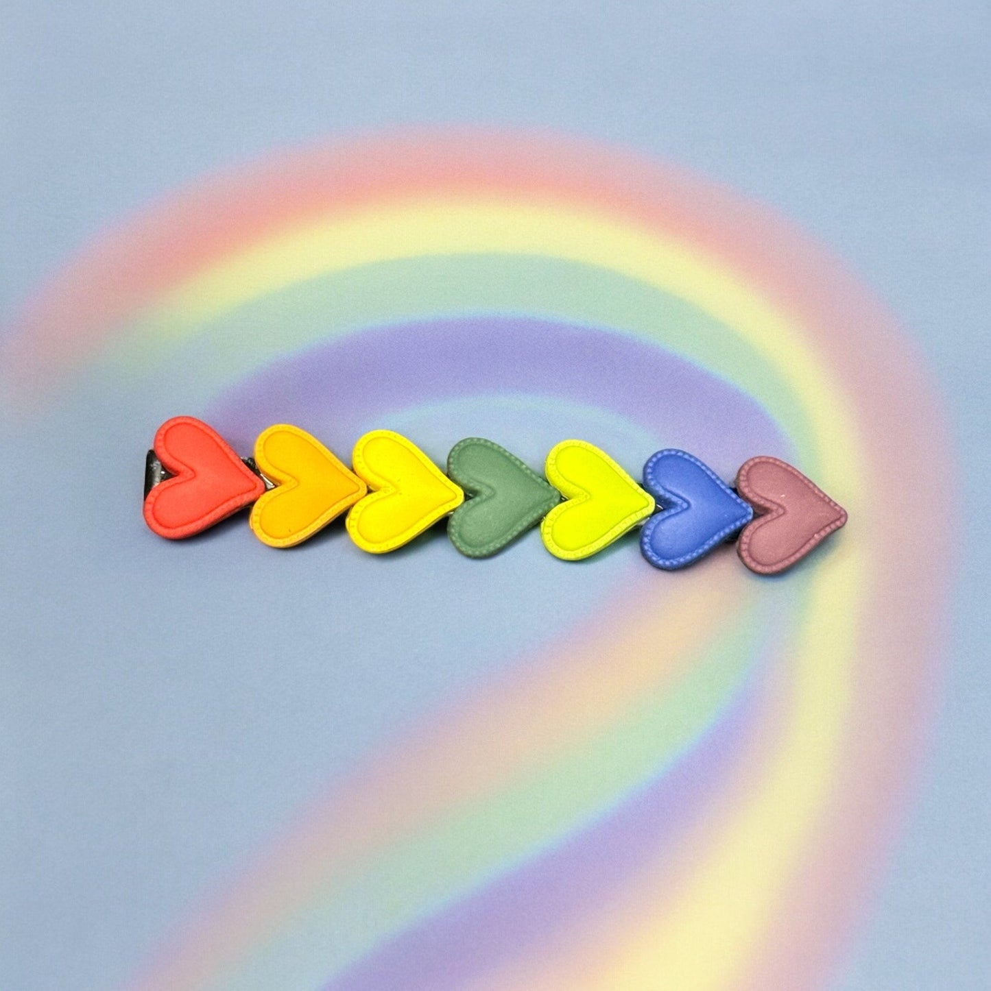 PRIDE HEARTS RAINBOW HAIR BARRETTE