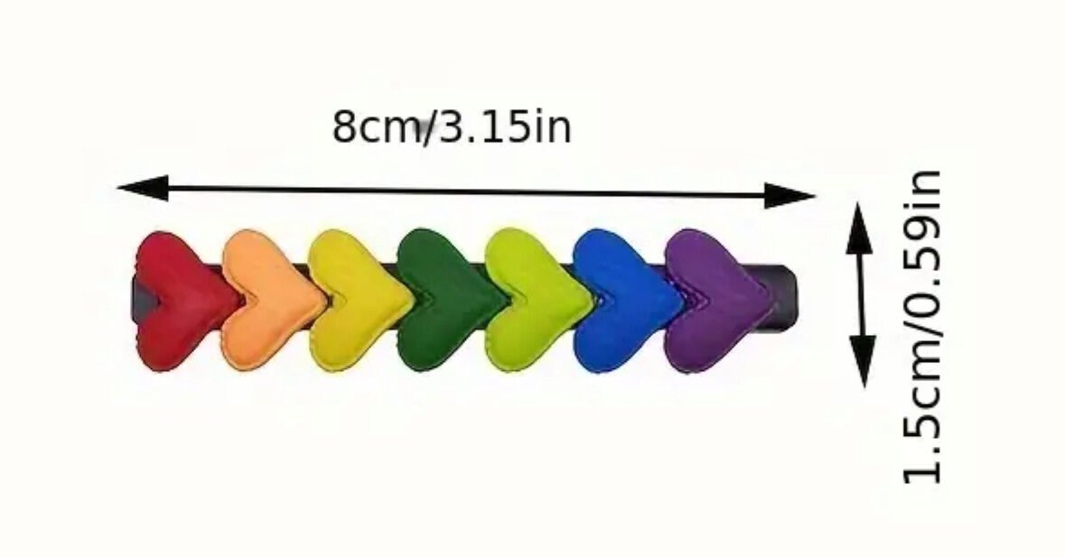 PRIDE HEARTS RAINBOW HAIR BARRETTE