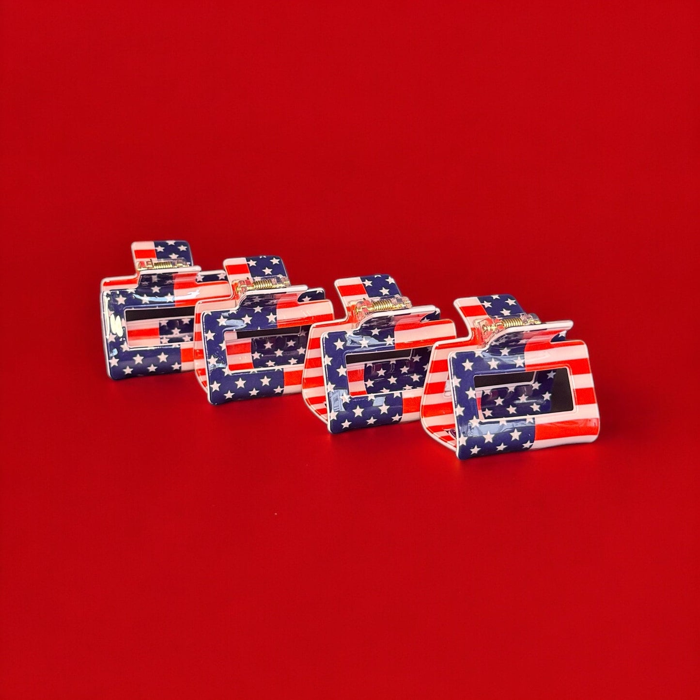 SMALL AMERICAN FLAG CLAW CLIPS