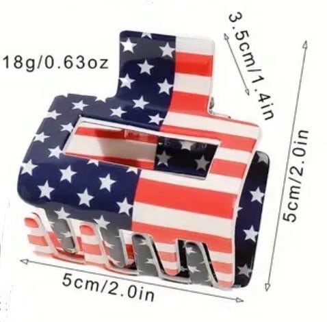 SMALL AMERICAN FLAG CLAW CLIPS