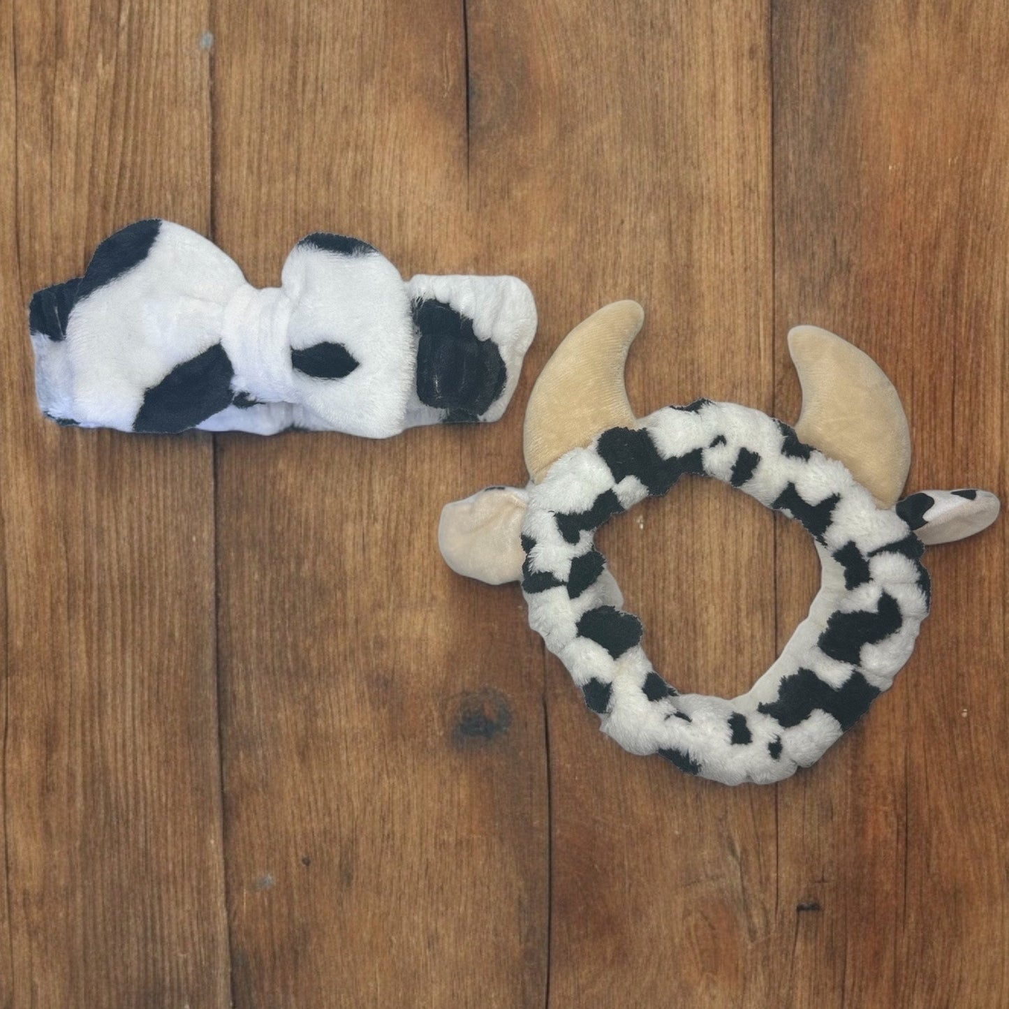 COW PRINT MAKEUP SPA HEADBANDS