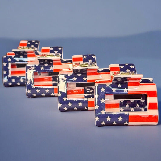 SMALL AMERICAN FLAG CLAW CLIPS