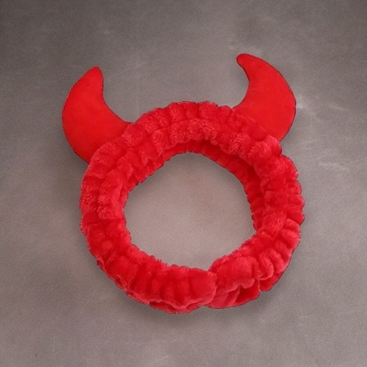 HALLOWEEN RED DEVIL EAR MAKEUP SPA HEADBANDS