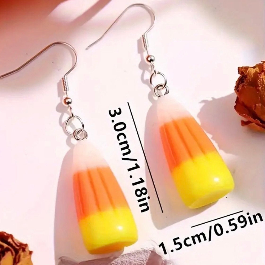 CANDY CORN DANGLE EARRINGS