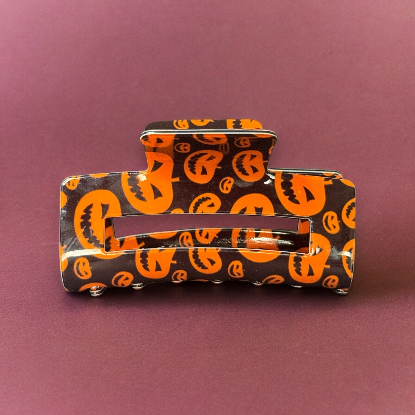 HALLOWEEN PUMPKIN PRINT CLAW CLIP