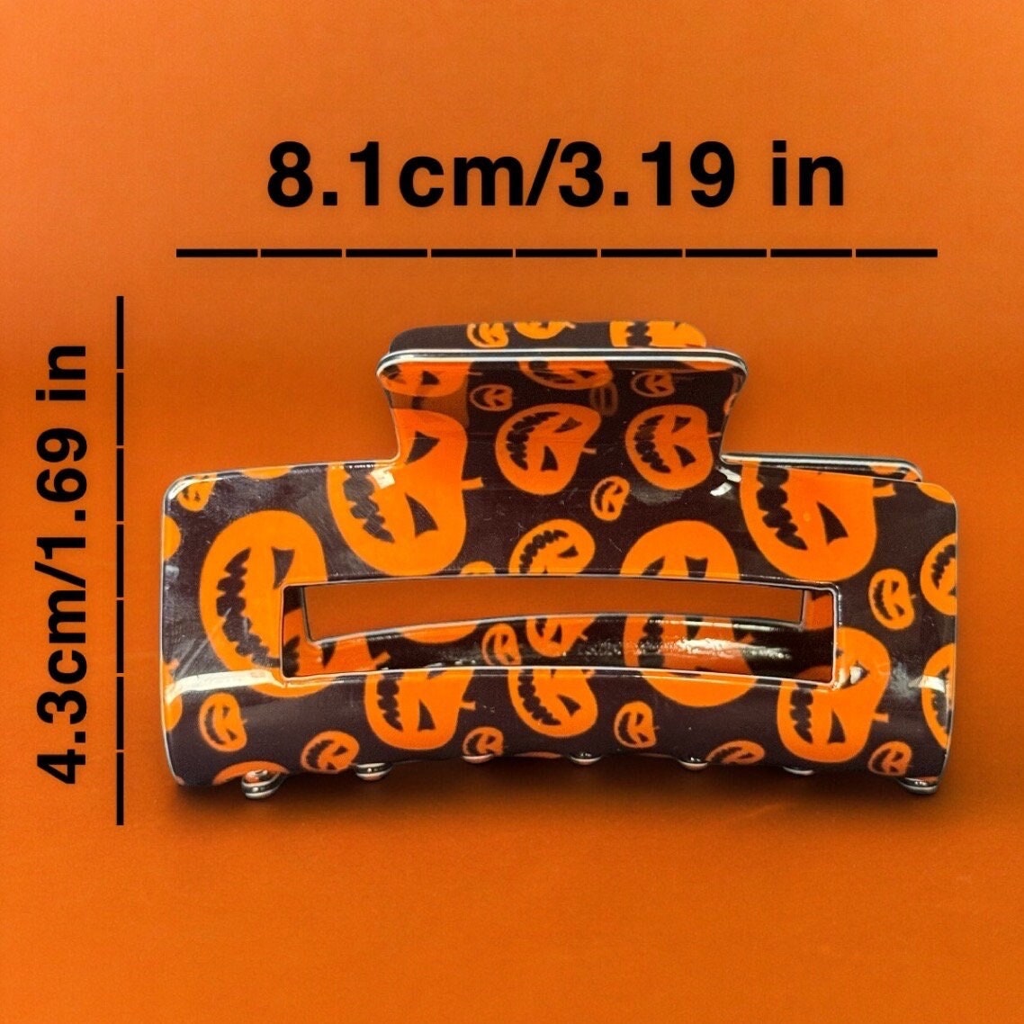 HALLOWEEN PUMPKIN PRINT CLAW CLIP