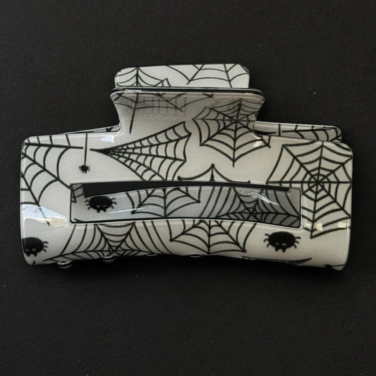 HALLOWEEN SPIDERWEB PRINT CLAW CLIP