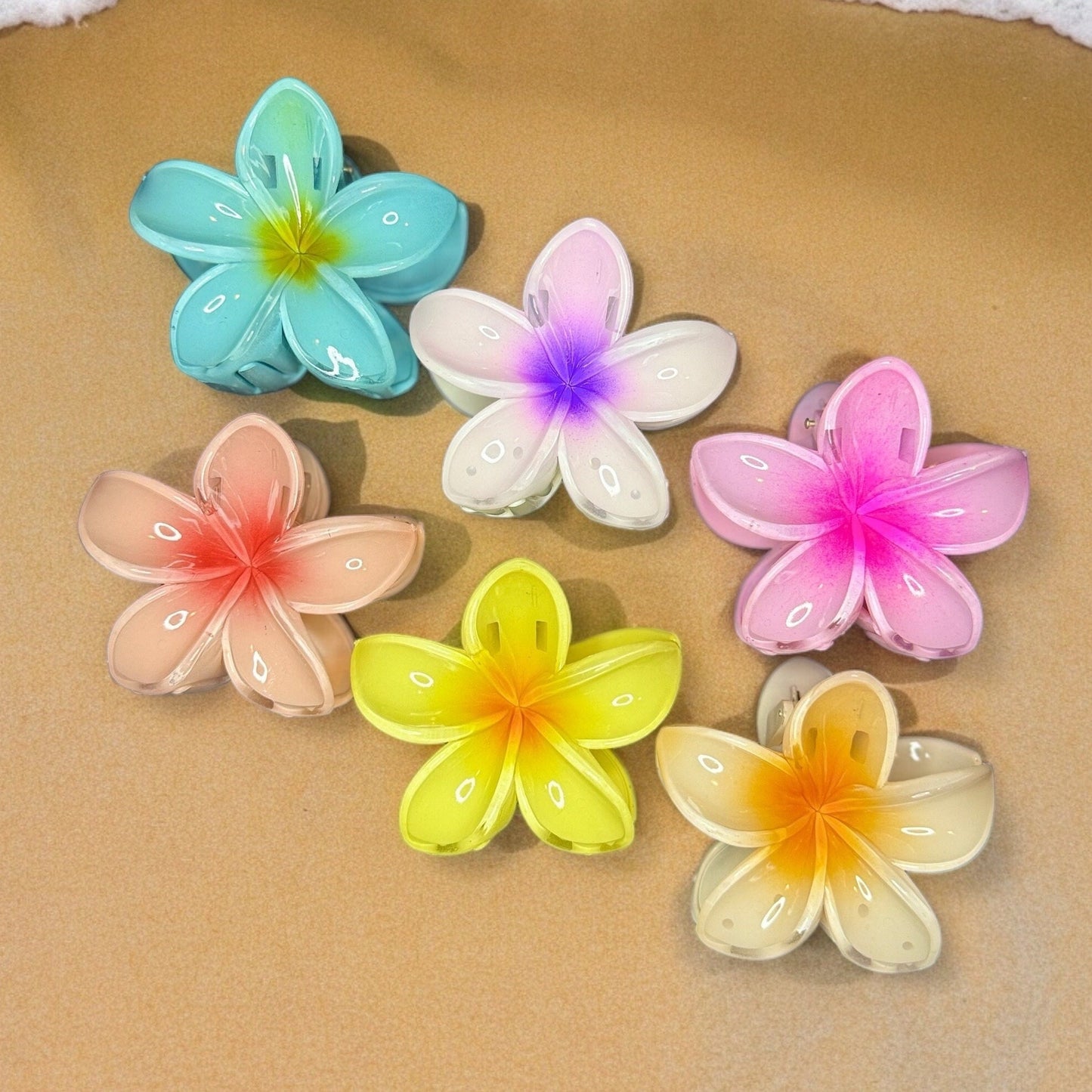 LARGE SINGLE SUMMER FLOWER CLAW CLIPS