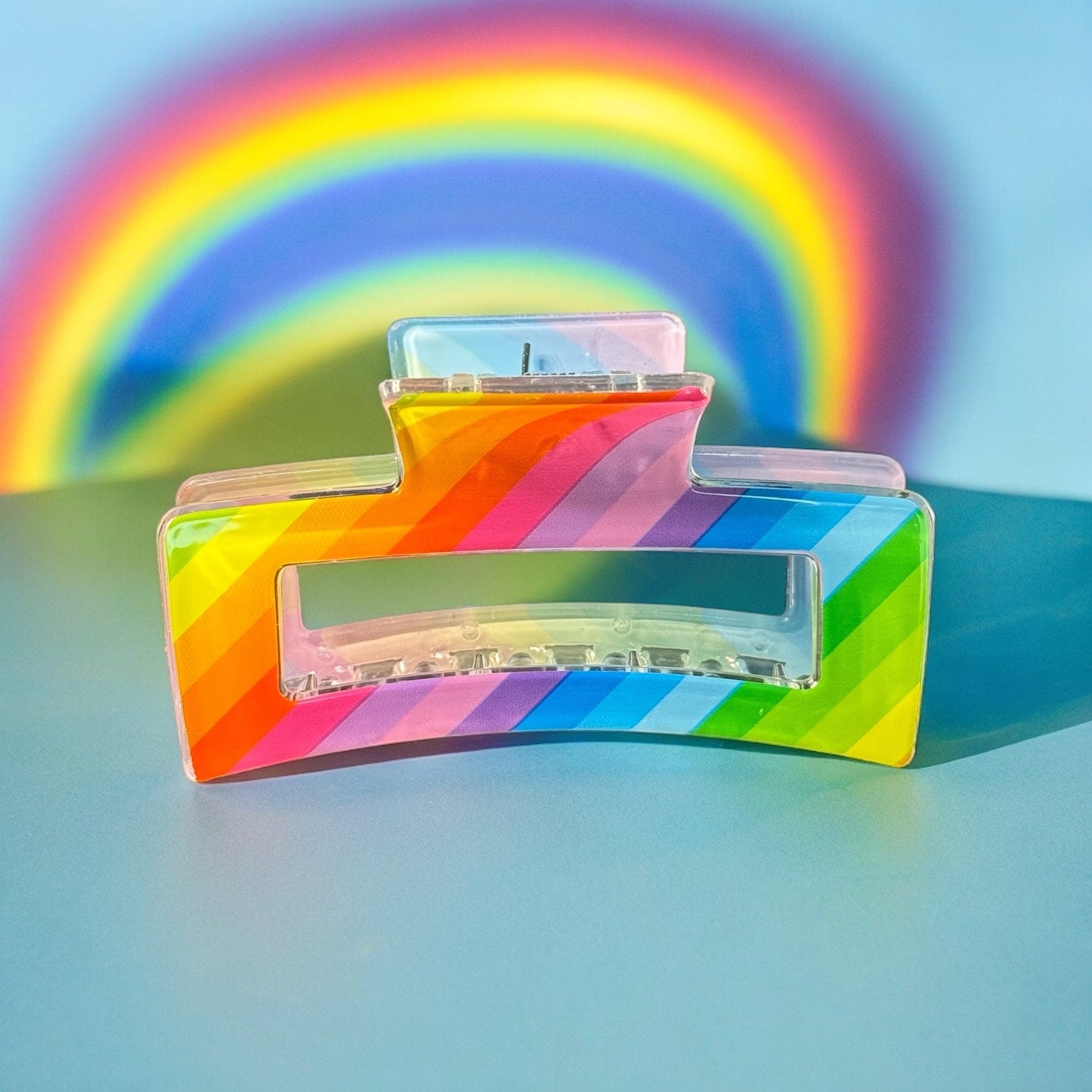 PRIDE MONTH RAINBOW SQUARE HAIR CLAW