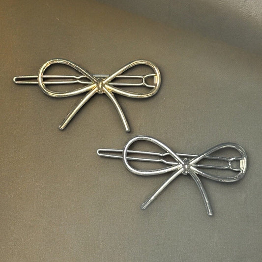 METAL BOW HAIR BARRETTES