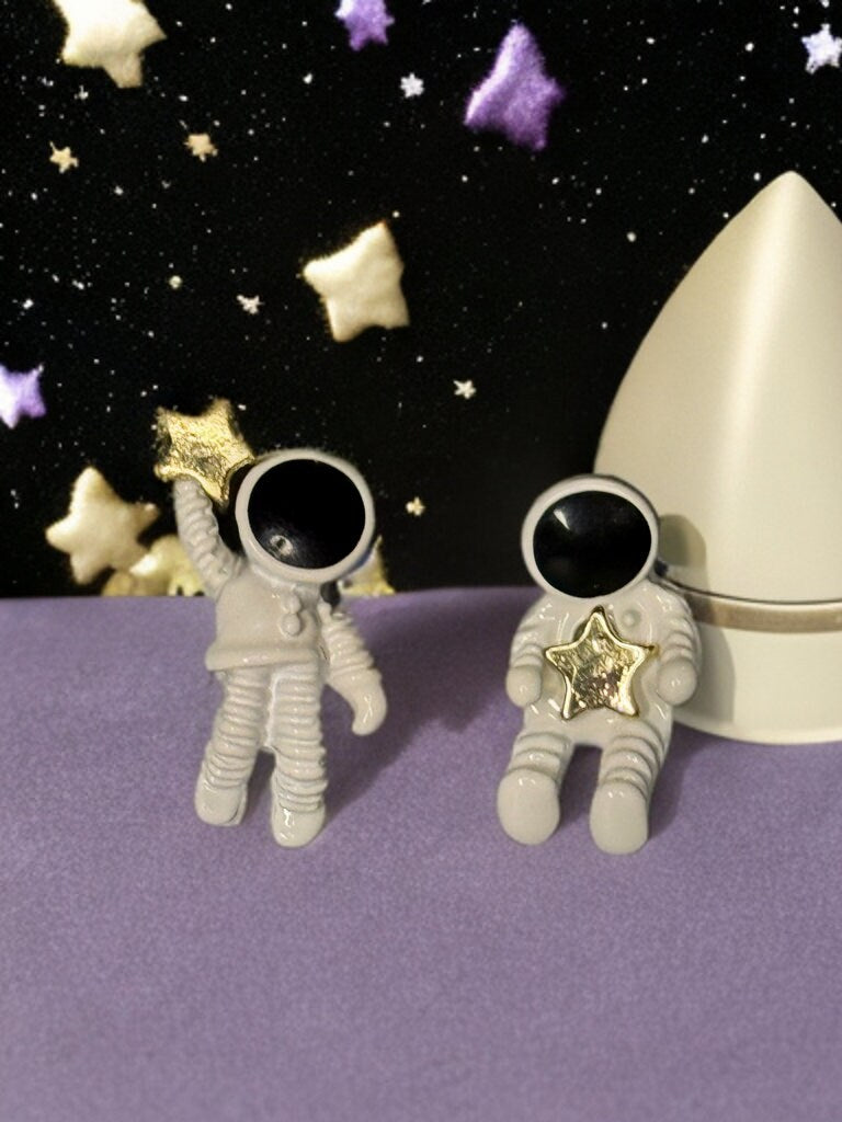 CELESTIAL ASTRONAUT STUD EARRINGS