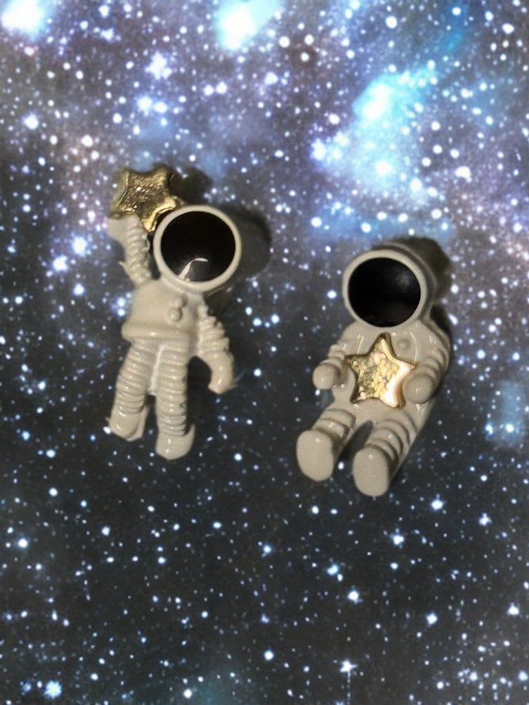 CELESTIAL ASTRONAUT STUD EARRINGS