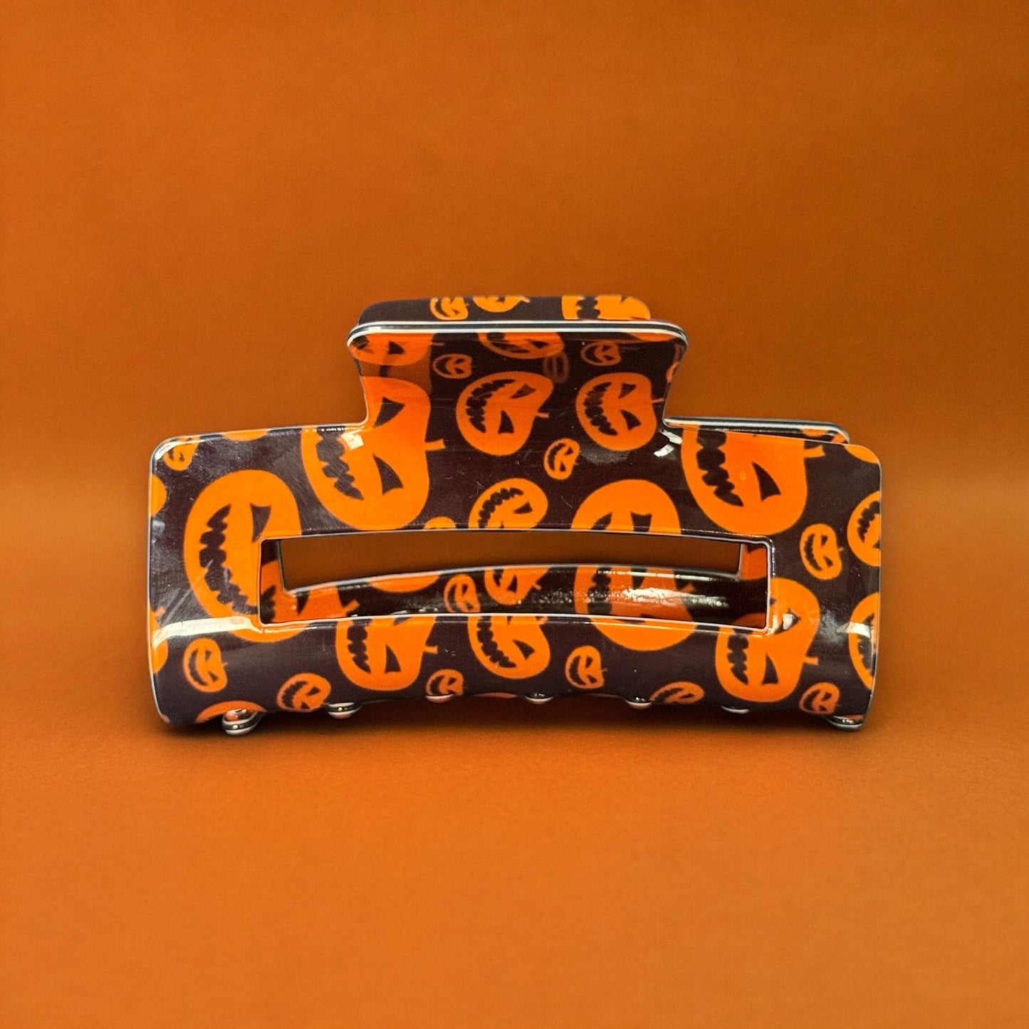 HALLOWEEN PUMPKIN PRINT CLAW CLIP