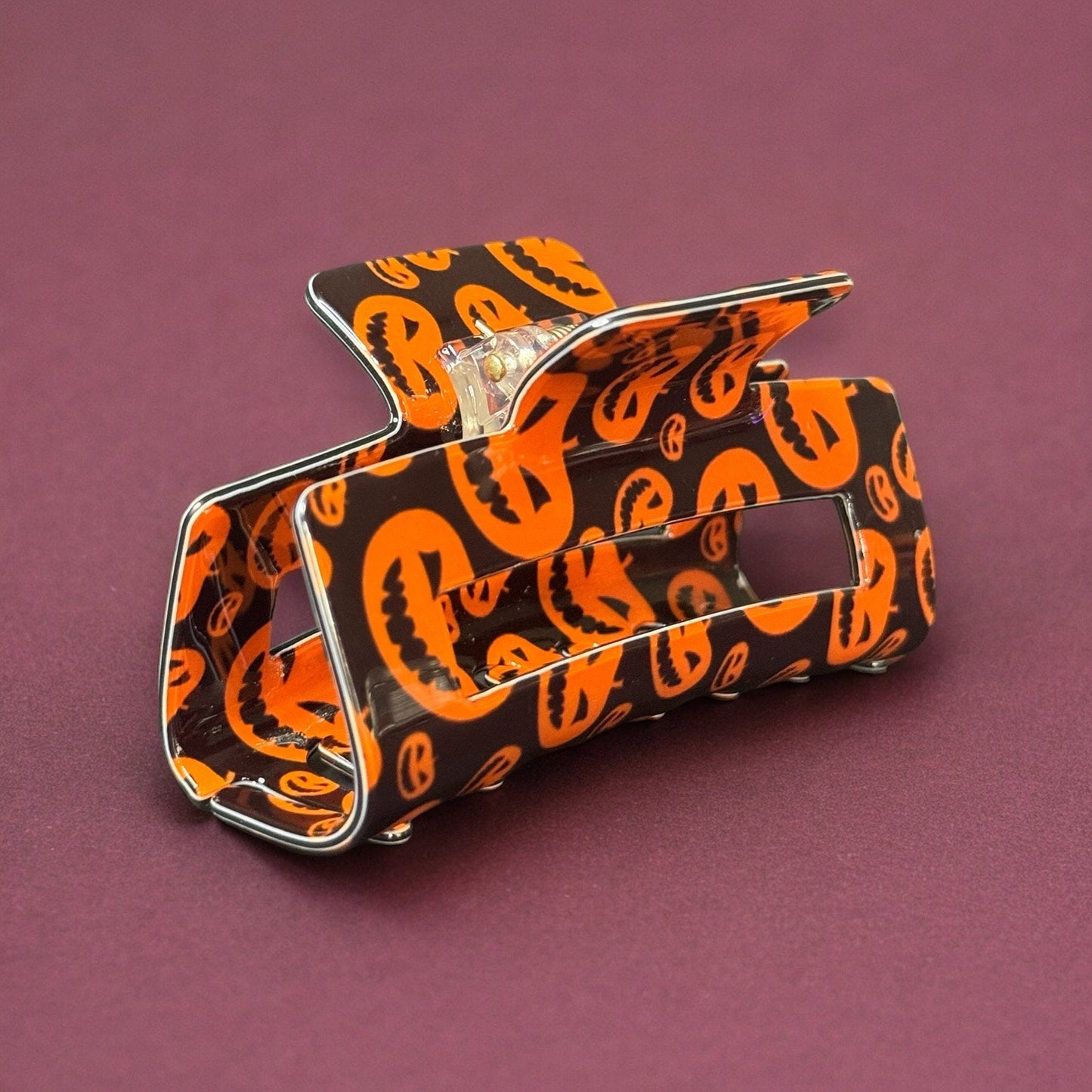 HALLOWEEN PUMPKIN PRINT CLAW CLIP