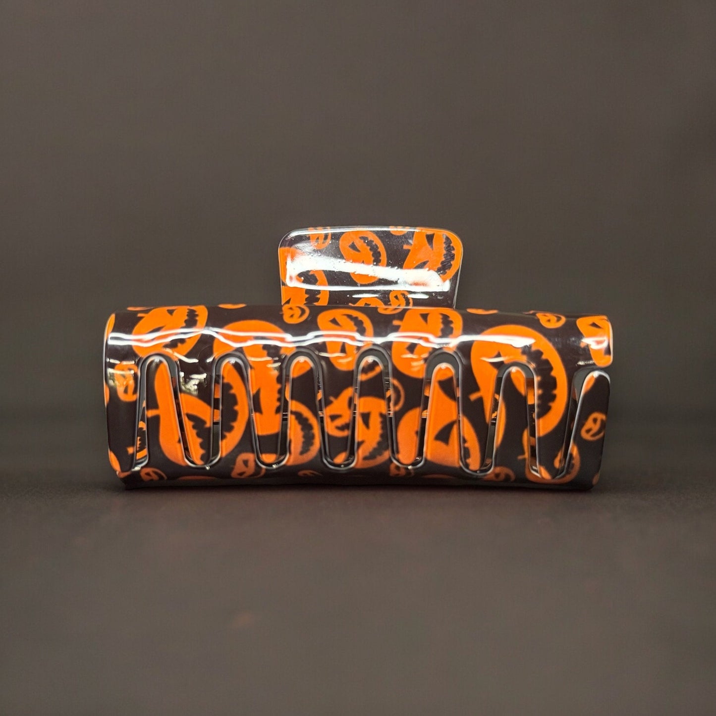 HALLOWEEN PUMPKIN PRINT CLAW CLIP