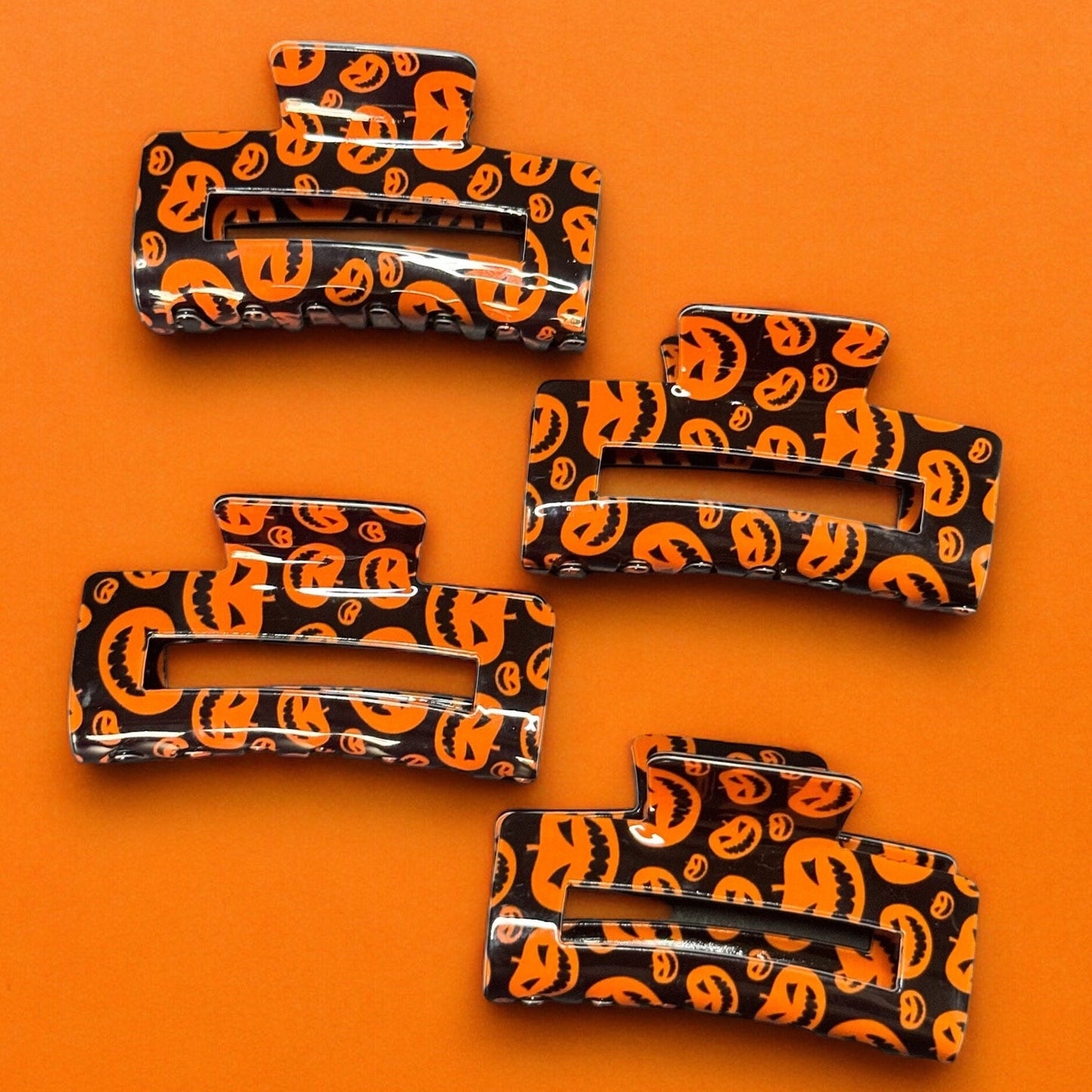 HALLOWEEN PUMPKIN PRINT CLAW CLIP