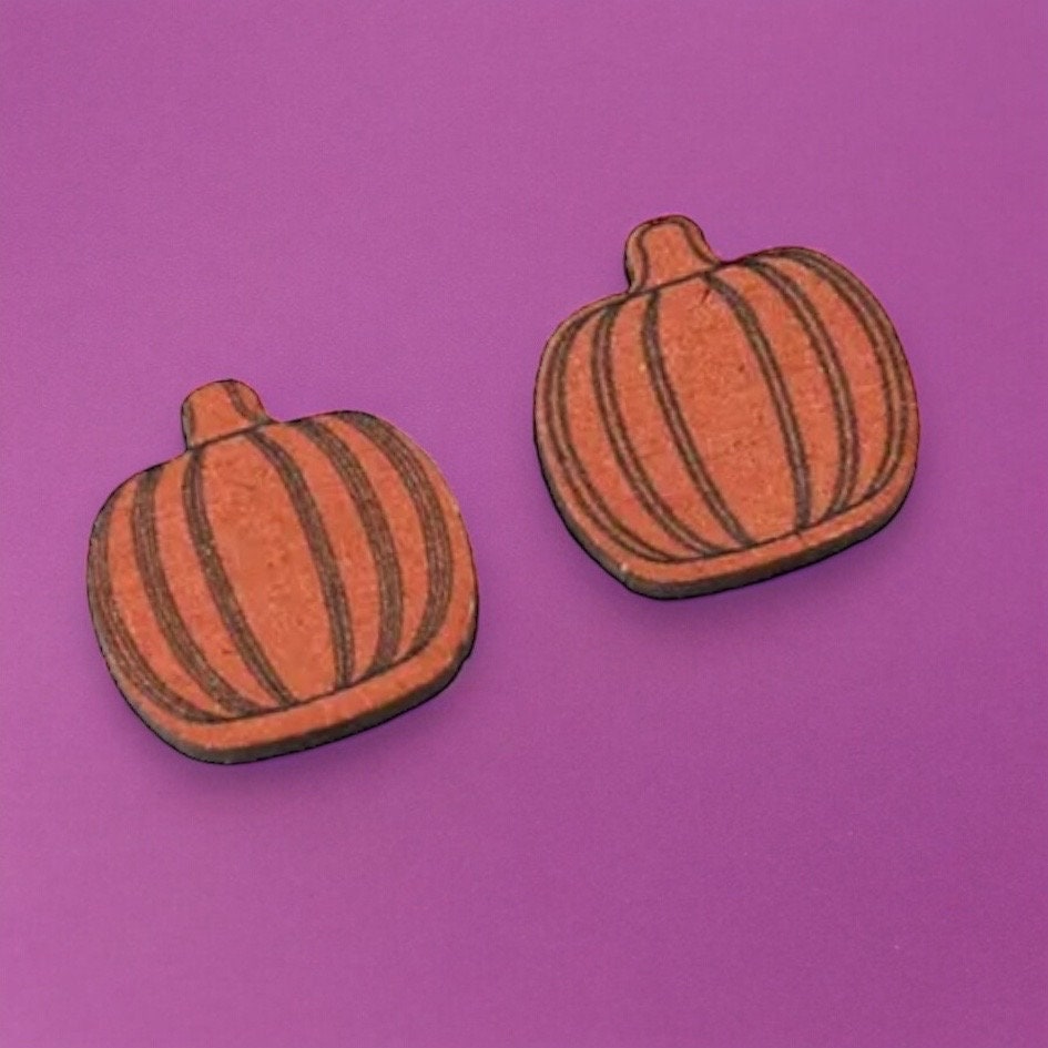 HALLOWEEN WOODEN SPOOKY STUD EARRING SETS