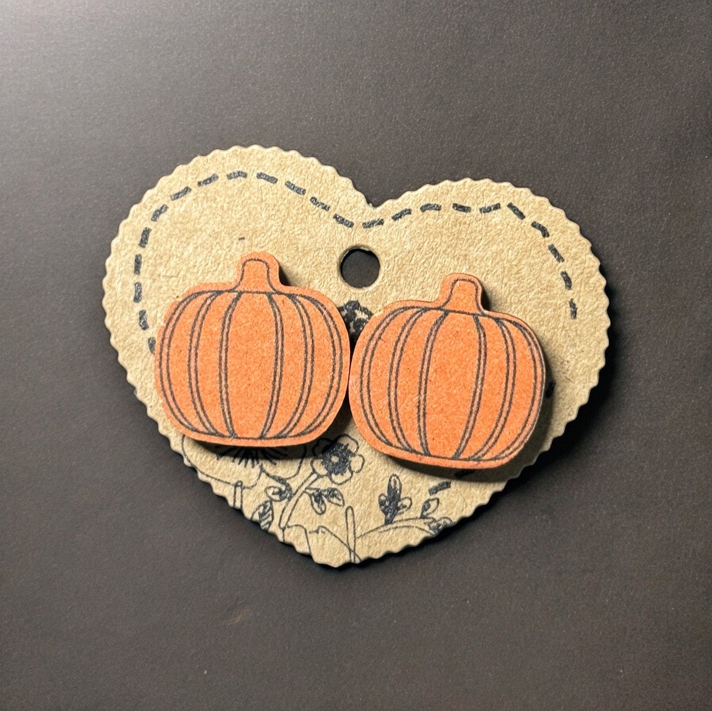 HALLOWEEN WOODEN SPOOKY STUD EARRINGS