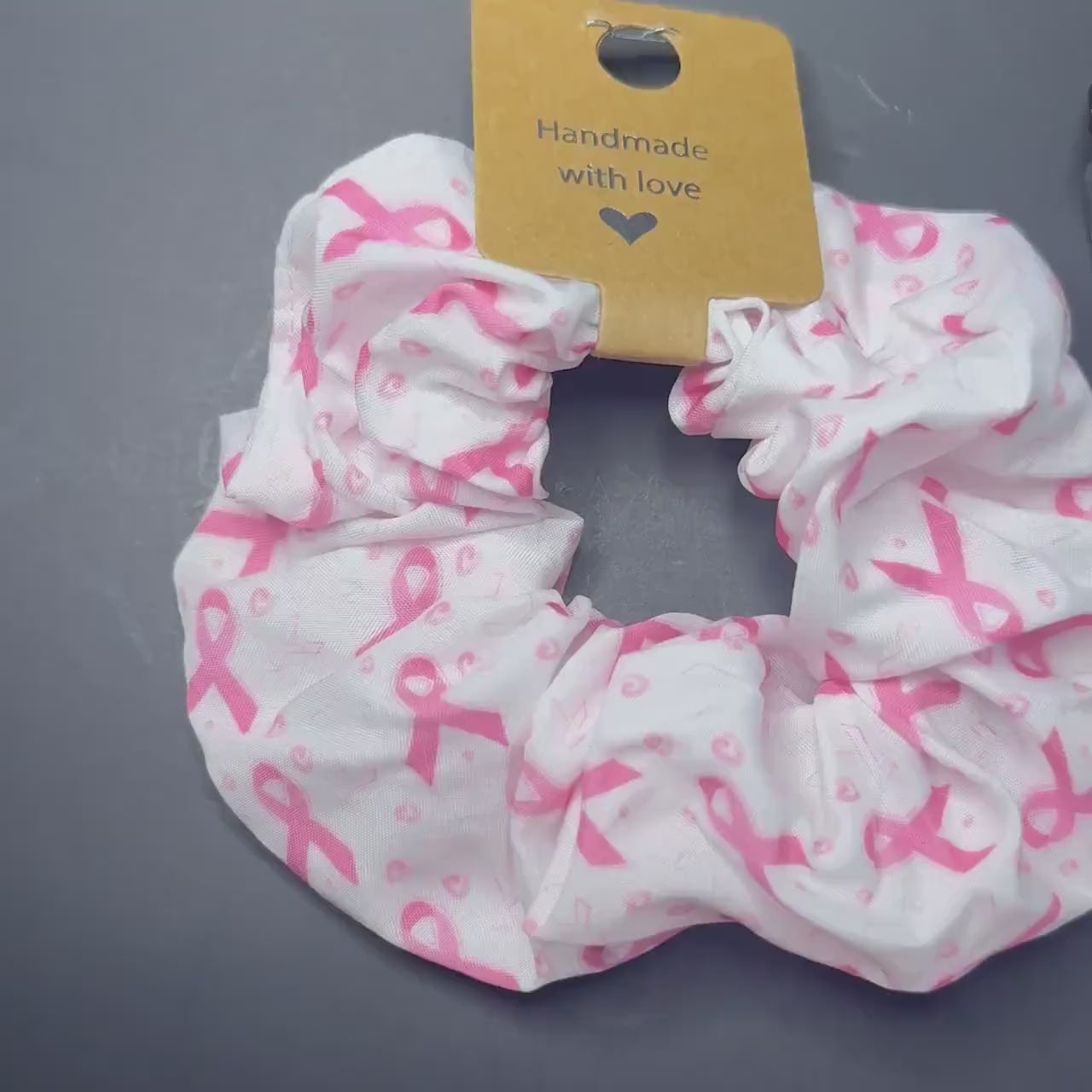 Breast Cancer Awareness Scrunchie 1-Packs. Cute Hair Scrunchy, October Breast Cancer Awareness Month, Thick Thin Hair, Stretchy Hair Ties